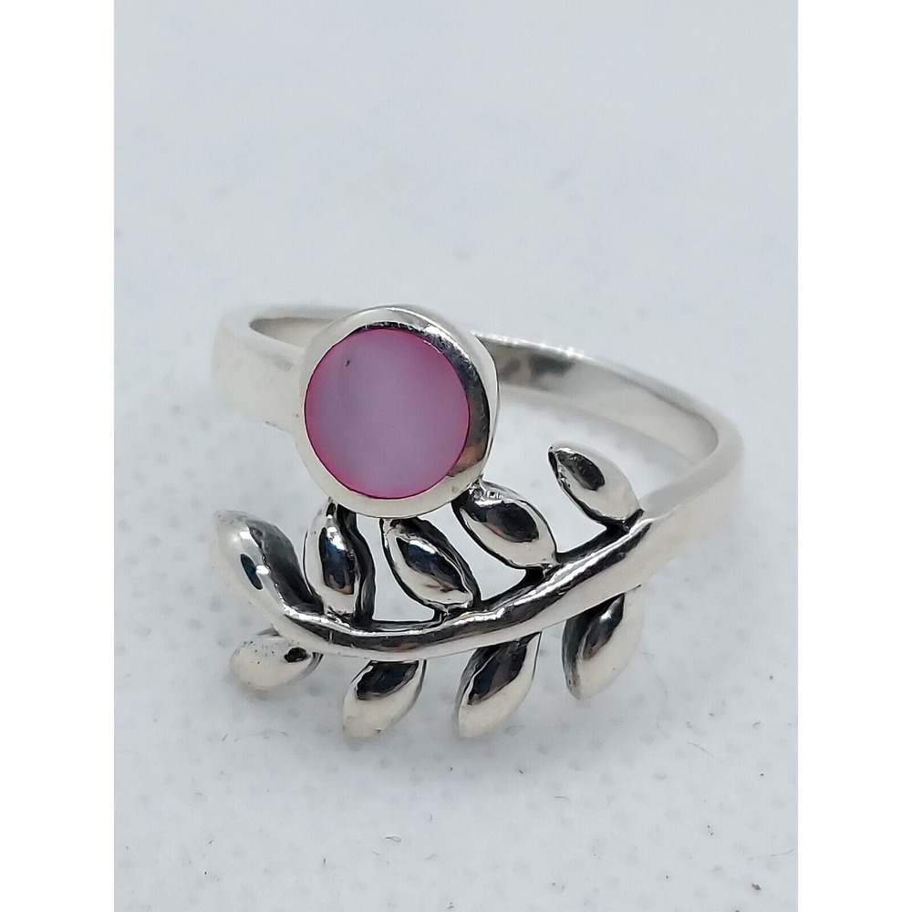 Sterling Silver Pink Mother Of Pearl Ring Size 9.25